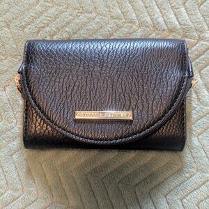 Poppy & Peonies trifold black wallet